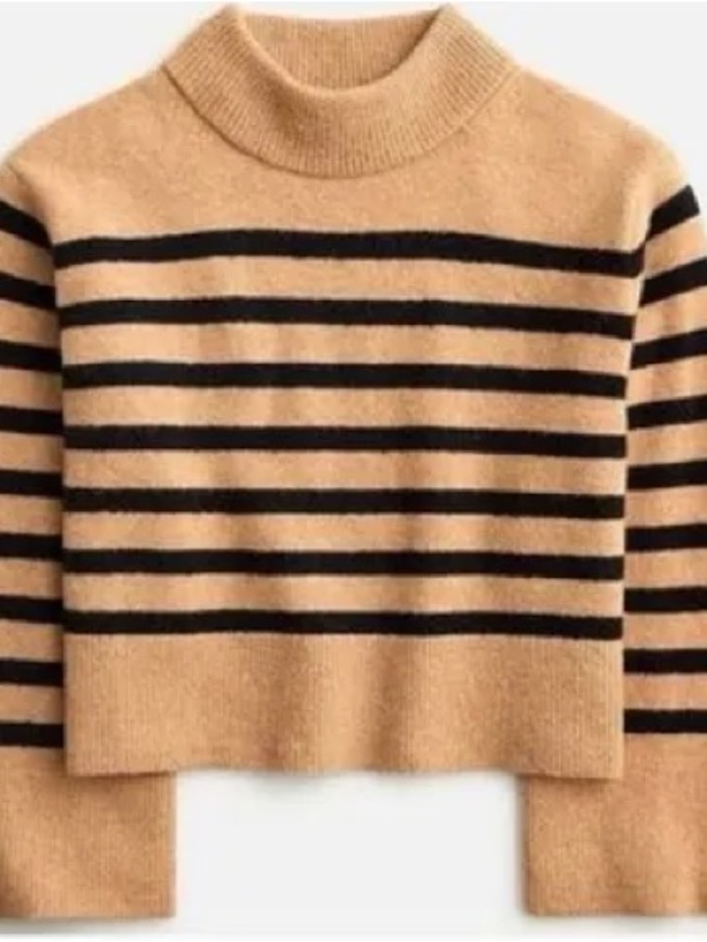 J. Crew Brown & Black Striped Mock Neck Women's Sweater - S